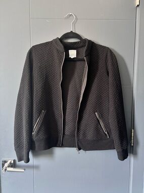 dressbarn Black Quilted Collar Jacket